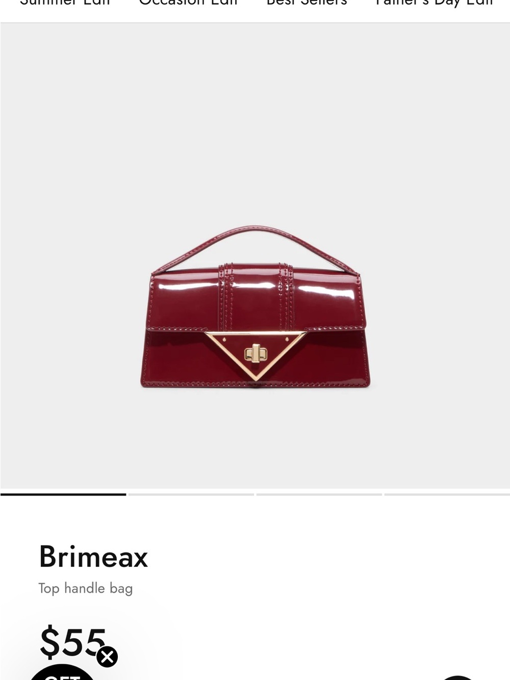 Patent Leather Top Handle Bag in Deep Wine